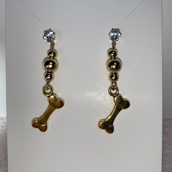 New Hand Crafted 🦴 Bone Post Dangling Earrings - Picture 5 of 7